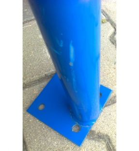 Bariera chodnikowa U-12a z porzeczką | na stopie, żółto-czarna